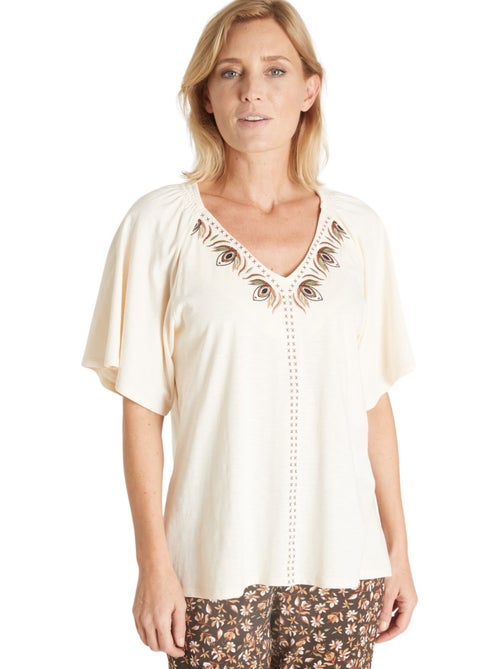 Tee-shirt V manches papillon - DAXON - Kiabi