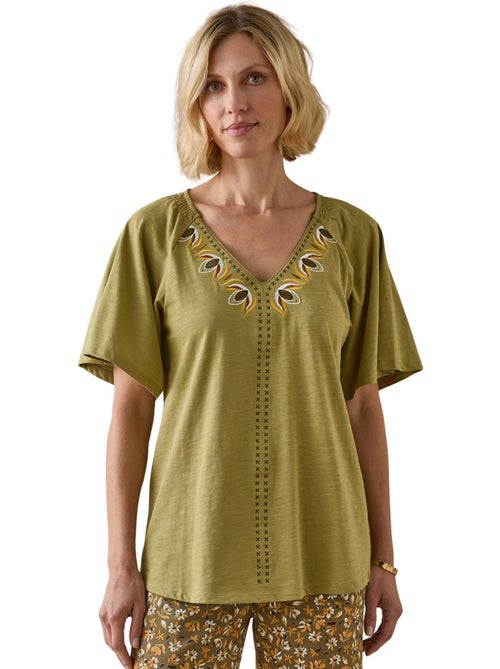 Tee-shirt V manches papillon - DAXON - Kiabi