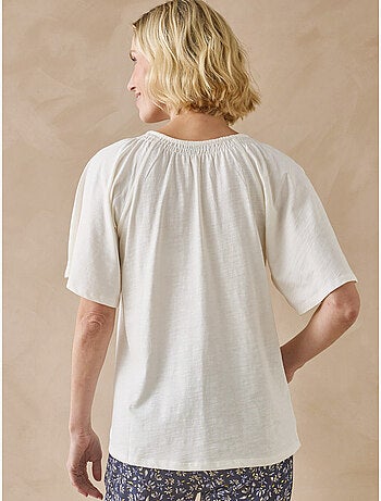 Tee-shirt V manches papillon