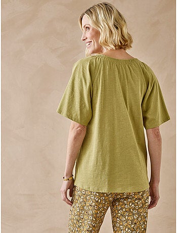 Tee-shirt V manches papillon