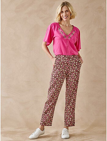 Tee-shirt V manches papillon