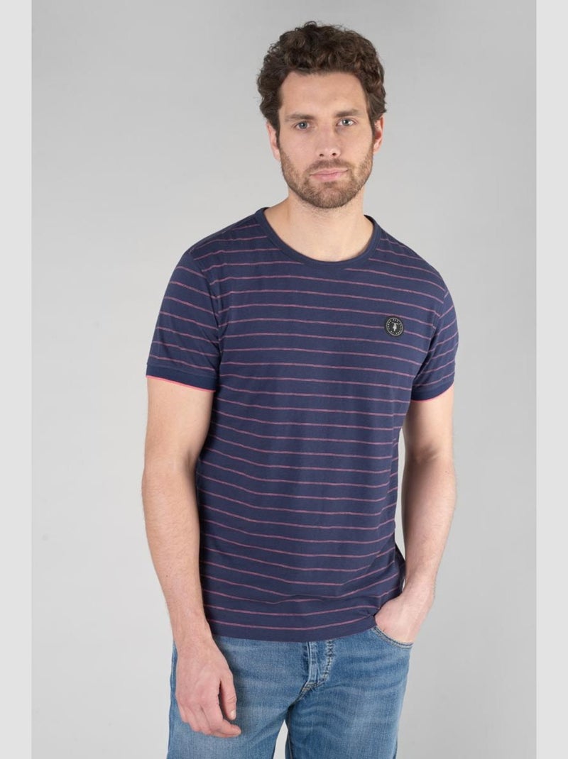Tee-Shirt VELAS 'Le Temps Des Cerises' Bleu - Kiabi