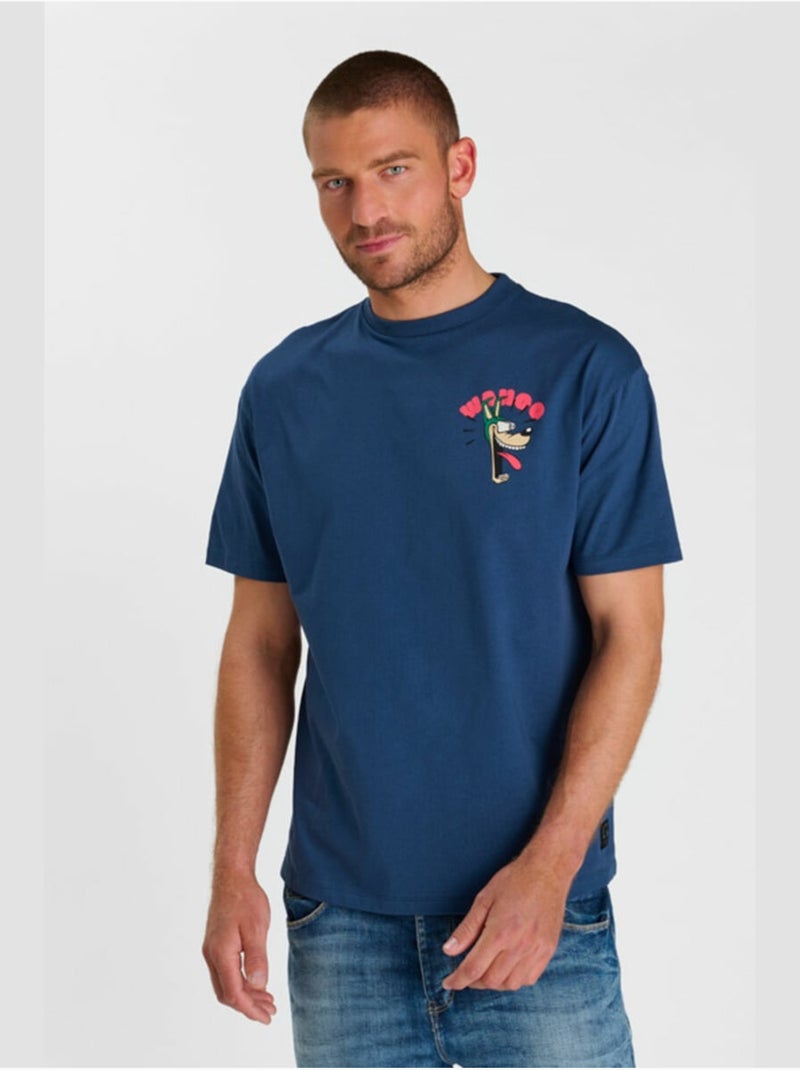 Tee-Shirt VELOKROM 'Le Temps Des Cerises' Bleu - Kiabi