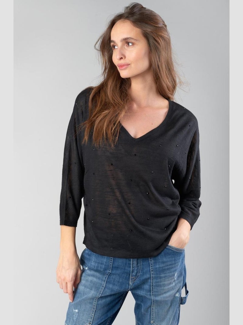 Tee-Shirt VILLOU 'Le Temps Des Cerises' Noir - Kiabi