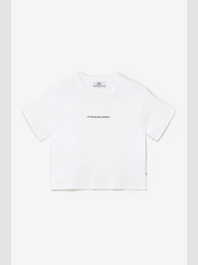 Tee-Shirt VINAGI 'Le Temps Des Cerises' Blanc - Kiabi