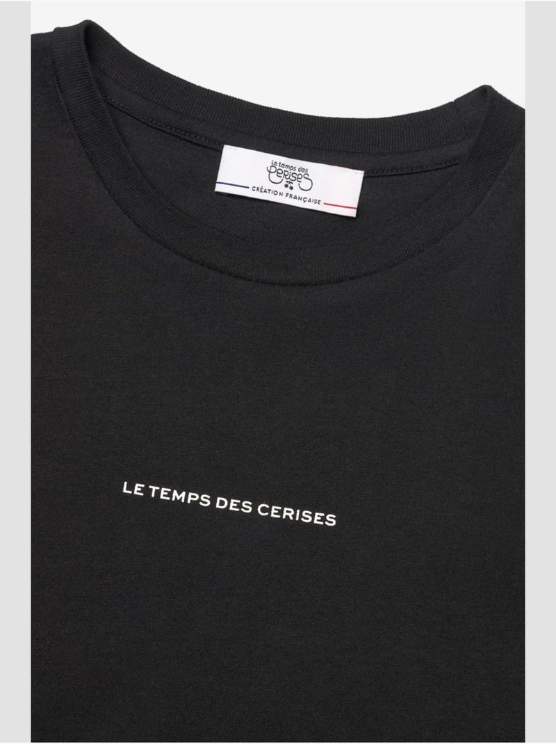 Tee-shirt vinagi 'le temps des cerises' Noir - Kiabi