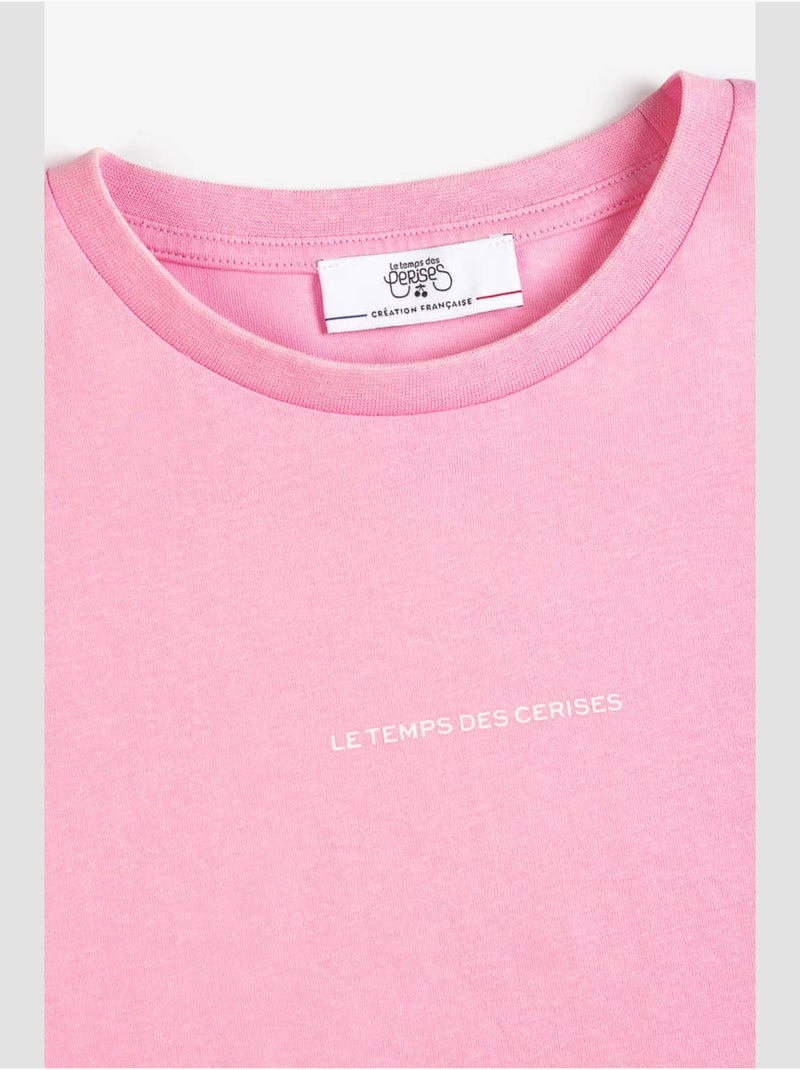 Tee-Shirt VINAGI 'Le Temps Des Cerises' Rose - Kiabi