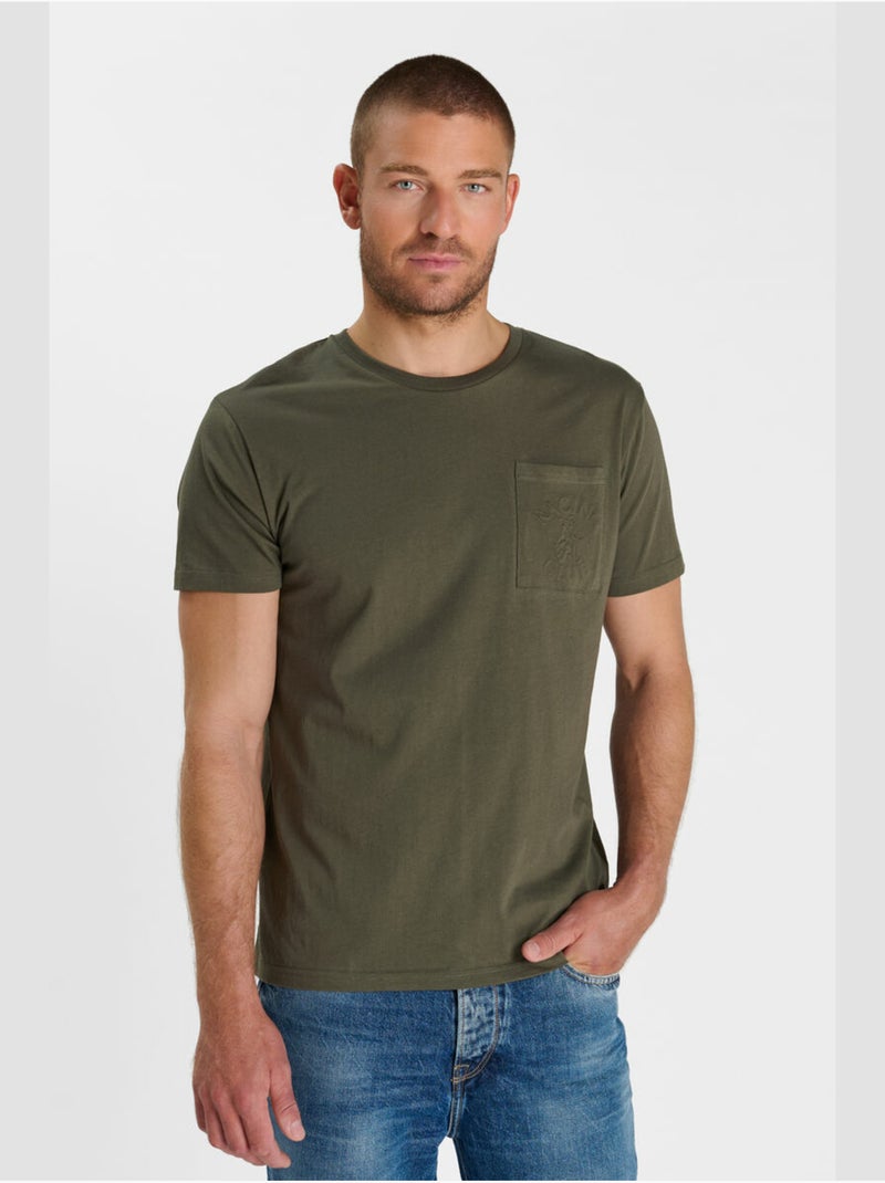 Tee-shirt virink 'le temps des cerises' Kaki - Kiabi