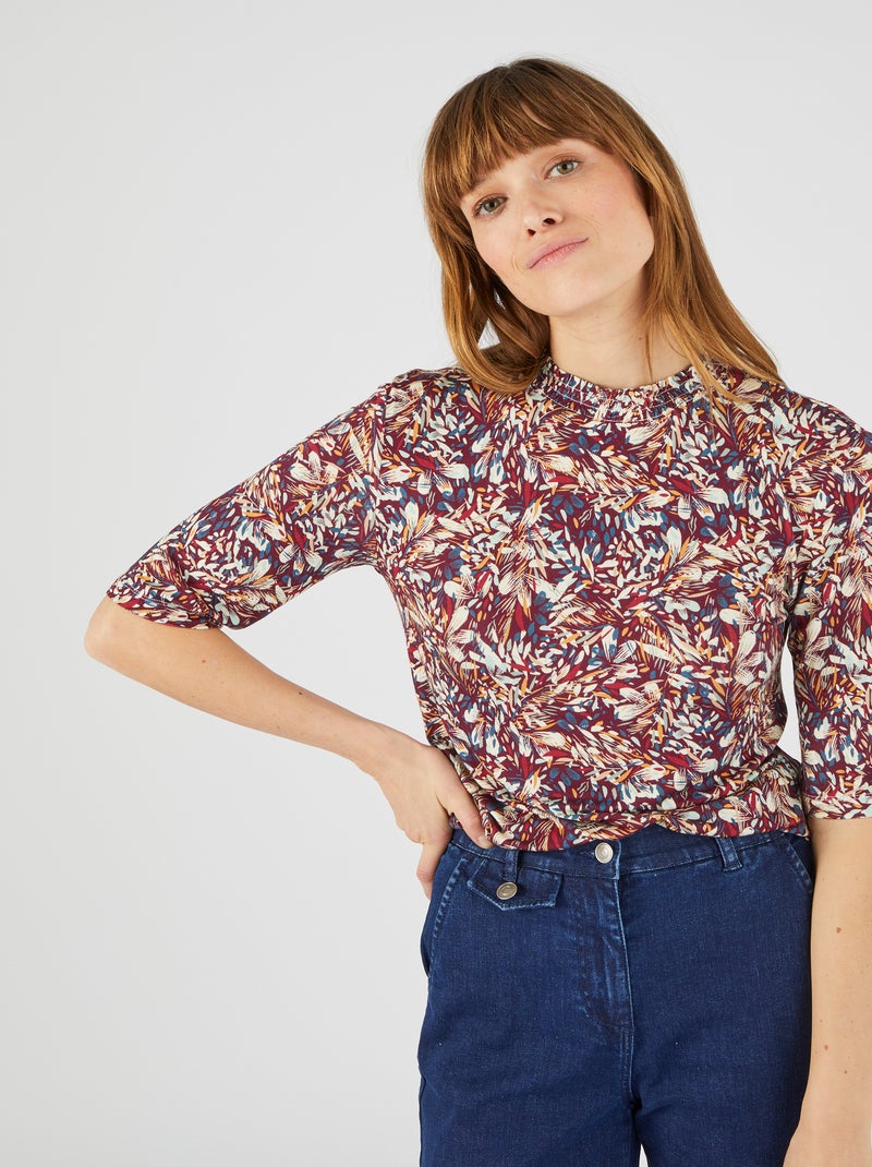 Tee-shirt viscose stretch - Damart Bordeaux - Kiabi