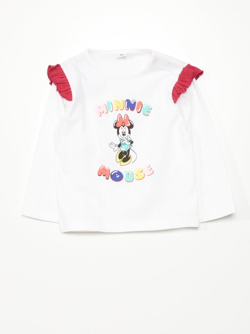 Tee-shirt volantés 'Minnie Mouse' Blanc - Kiabi