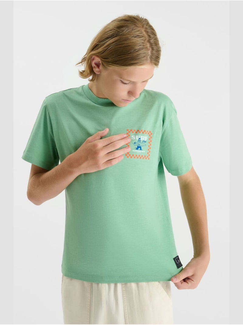 Tee-Shirt WAVEBO 'Le Temps Des Cerises' Vert - Kiabi