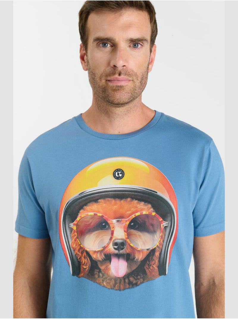Tee-Shirt WEMBLEY 'Le Temps Des Cerises' Bleu - Kiabi
