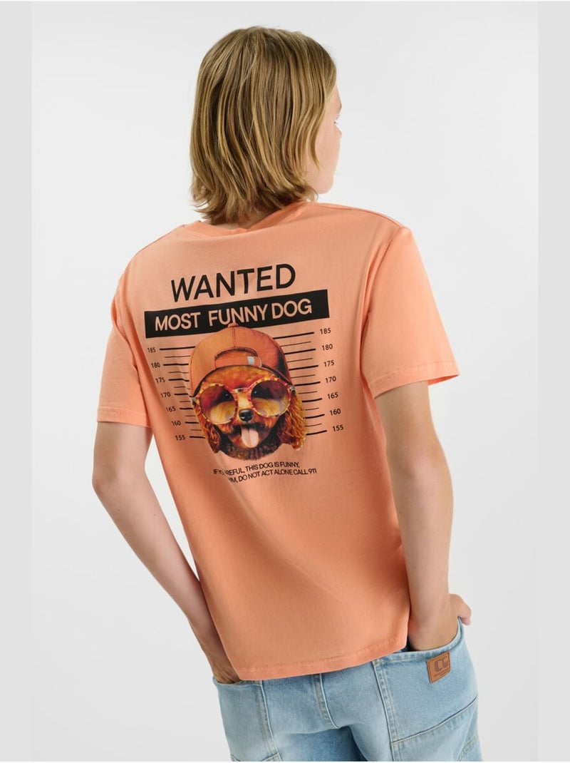Tee-Shirt WEMBLEYB 'Le Temps Des Cerises' Orange - Kiabi
