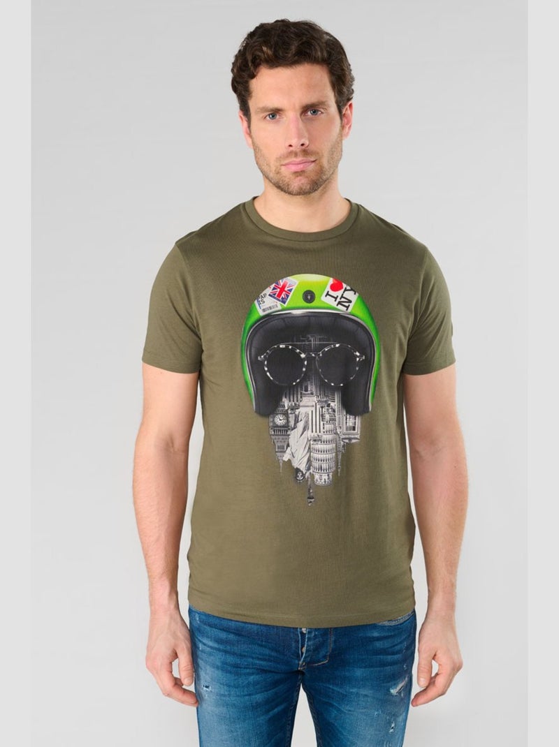 Tee-Shirt WENBY 'Le Temps Des Cerises' Kaki - Kiabi