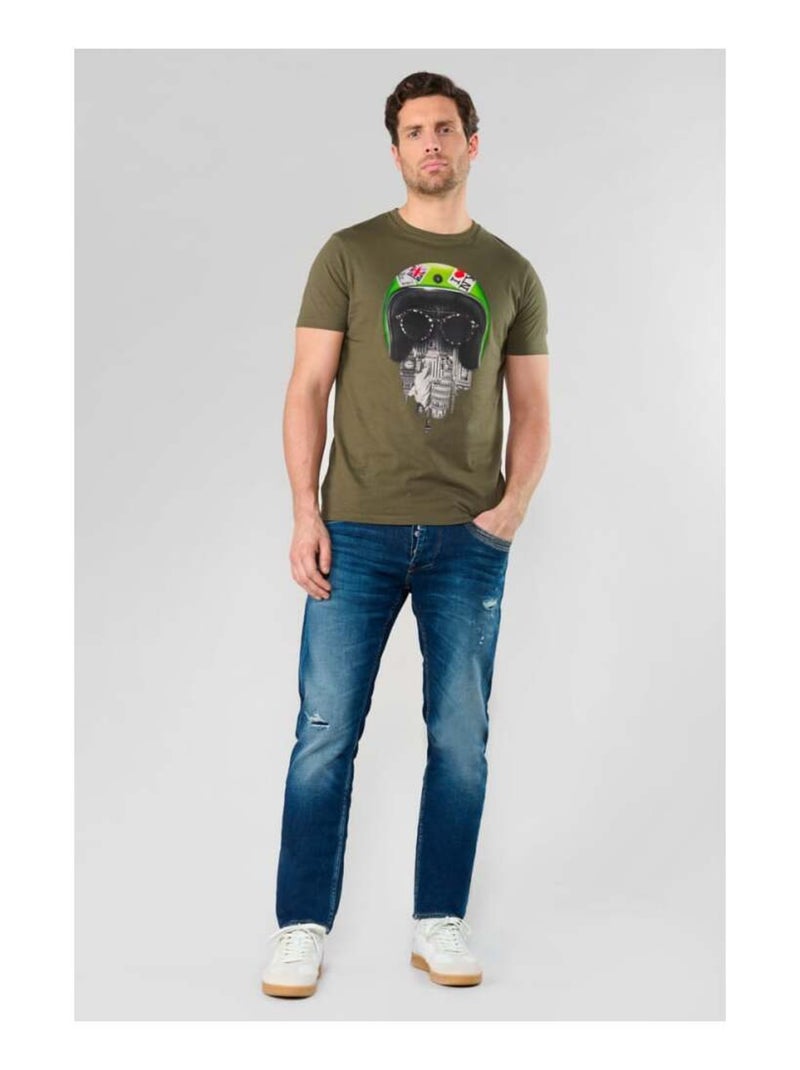 Tee-Shirt WENBY 'Le Temps Des Cerises' Kaki - Kiabi