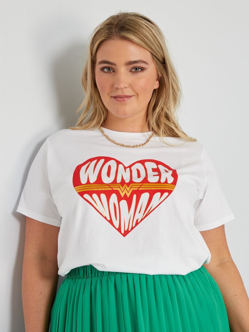 Tee-shirt 'Wonder Woman' blanc - Kiabi