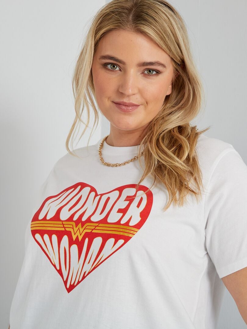 Tee-shirt 'Wonder Woman' blanc - Kiabi