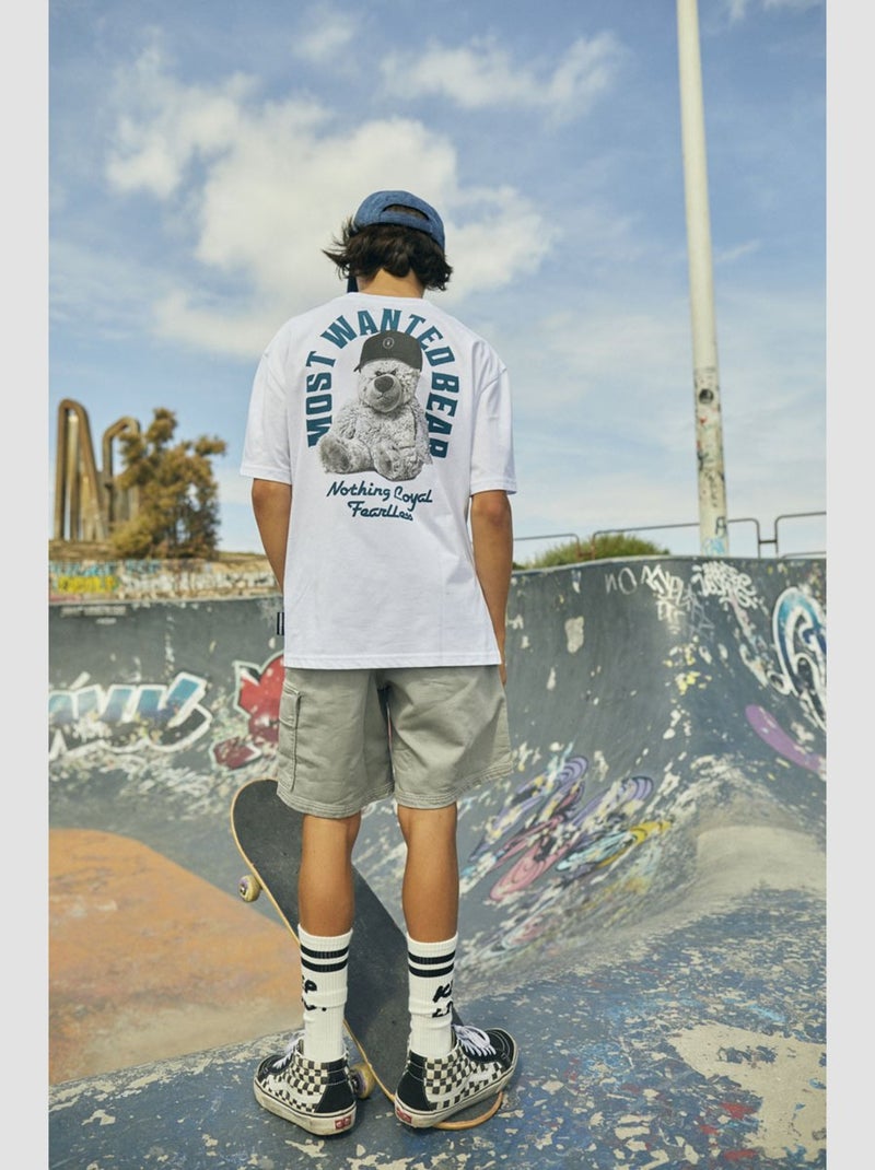 Tee-Shirt WUNTHBO 'Le Temps Des Cerises' Blanc - Kiabi