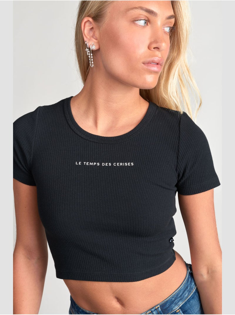 Tee-shirt yukongi 'le temps des cerises' Noir - Kiabi