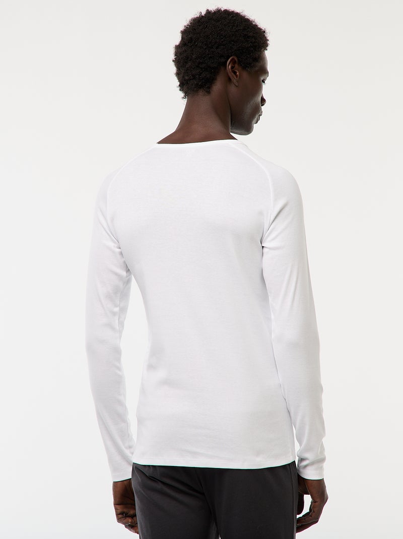Tee-shirts basiques unis à manches longues Blanc - Kiabi
