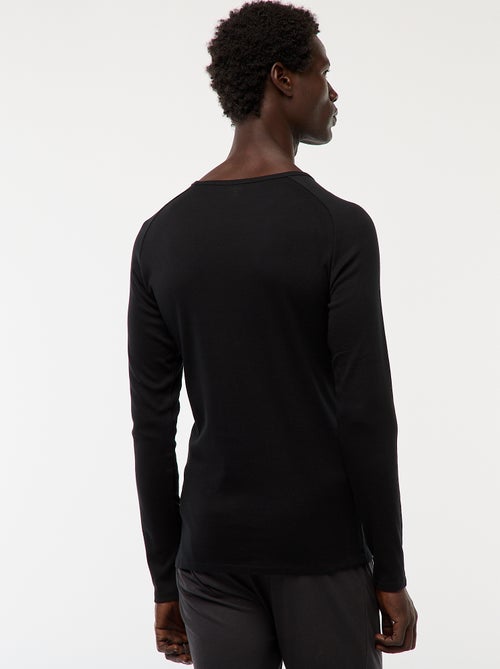 Tee-shirts basiques unis à manches longues - Kiabi