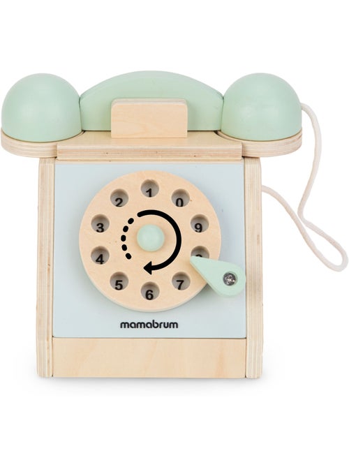 Telephone bois vintage enfant cadran rotatif jouet imitation mamabrum - Kiabi Telephone bois vintage enfant cadran rotatif jouet imitation mamabrum - Kiabi