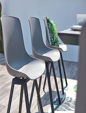 Temara, Salon de jardin aluminium et plateau aspect ciment