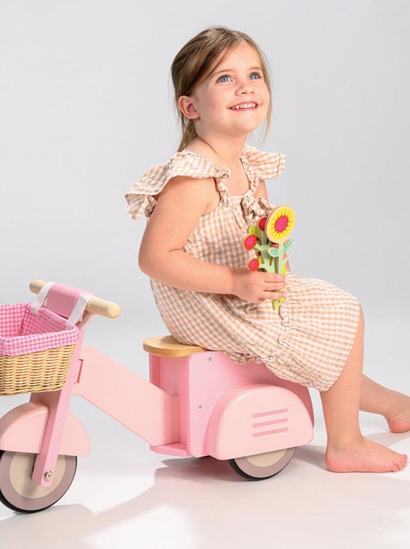 Tender Leaf - Porteur Scooter Avec Panier Rose - Kiabi