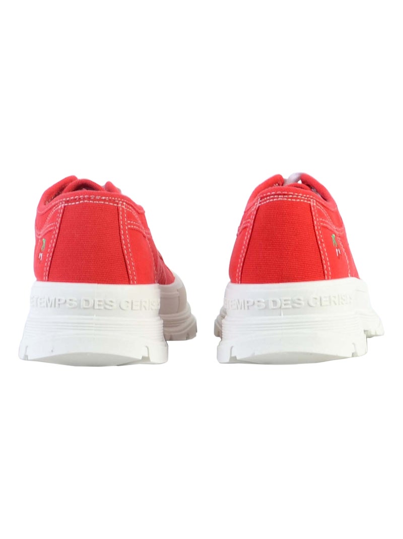 Tennis à Lacets Le Temps Des Cerises Lina Rouge - Kiabi