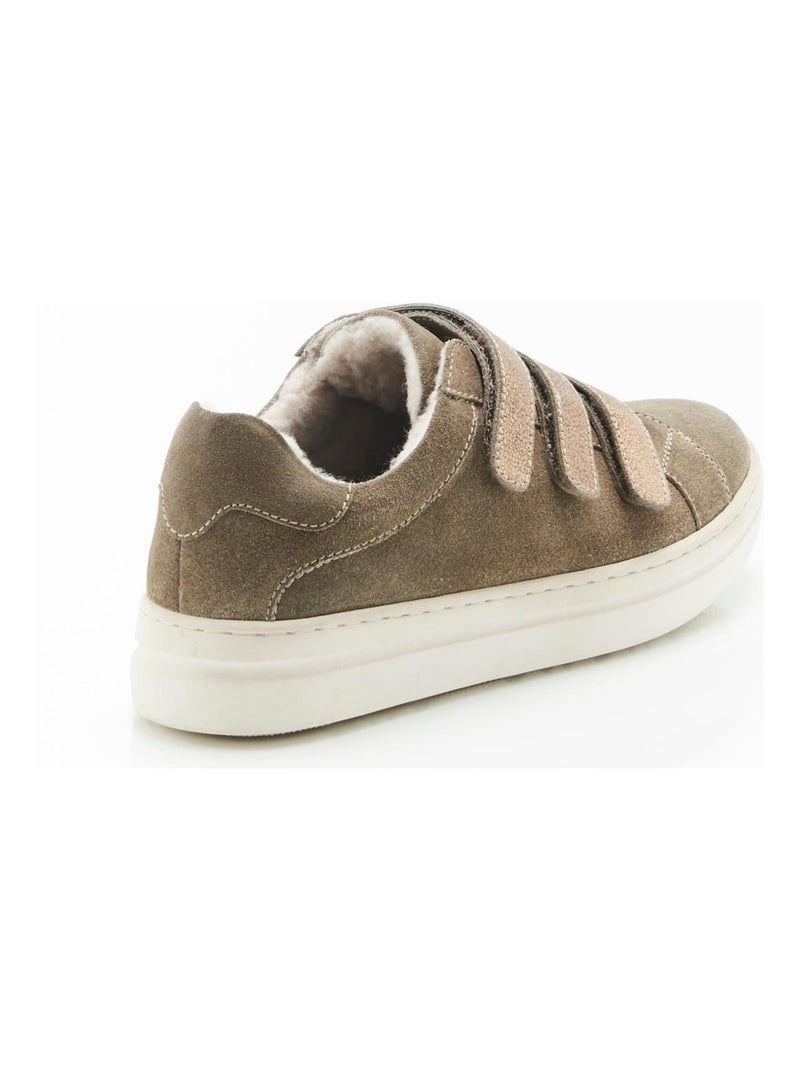 Tennis à scratchs brillants Thermolactyl - Damart Gris taupe - Kiabi