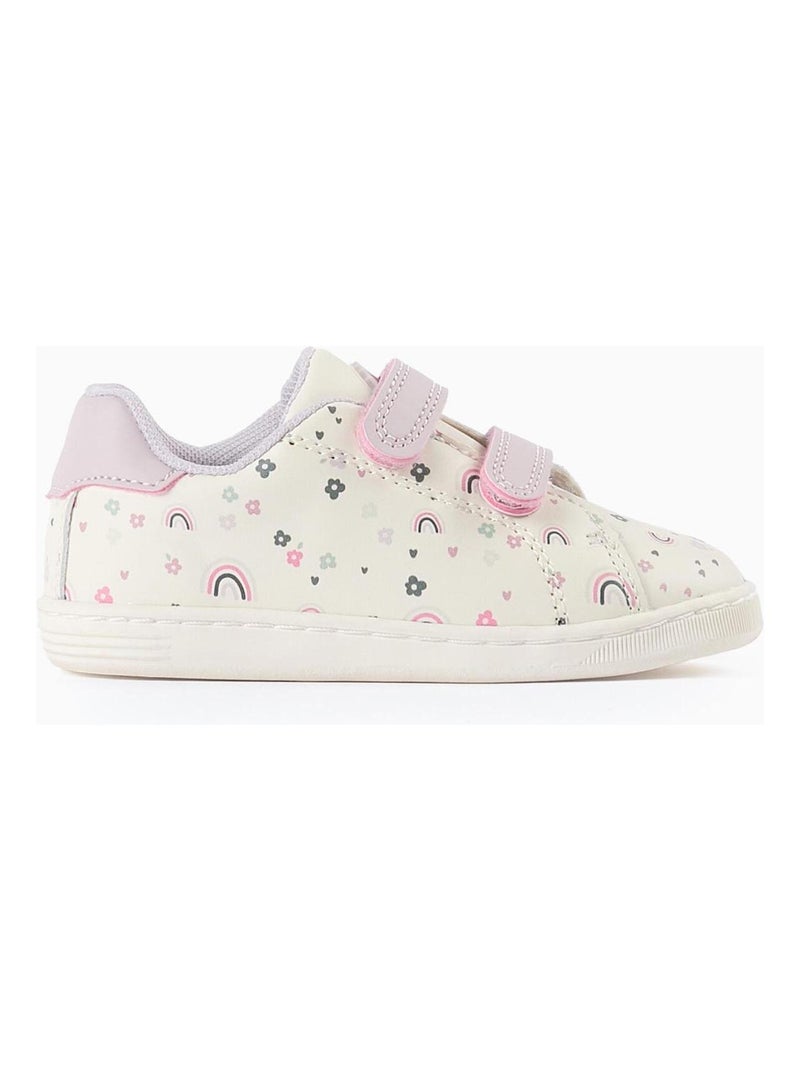 Tennis basket floral, fermeture auto-agrippante NEW YORK Beige clair - Kiabi