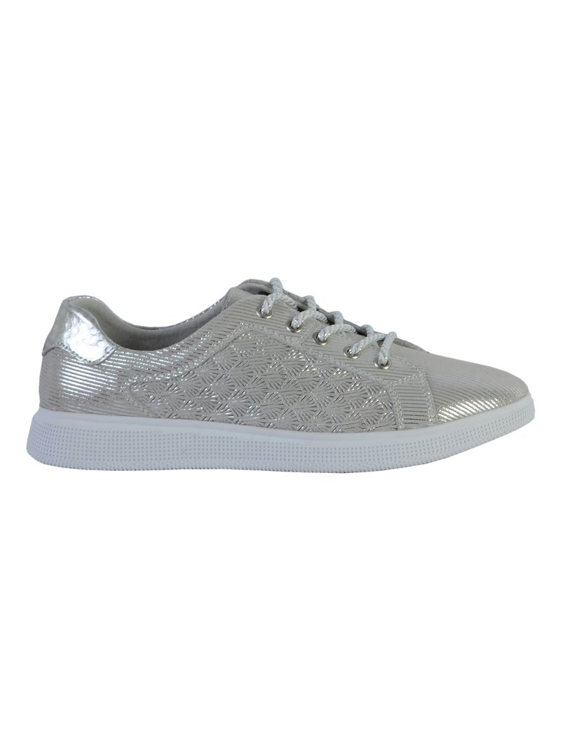 Tennis Cuir Enza Nucci Argent - Kiabi