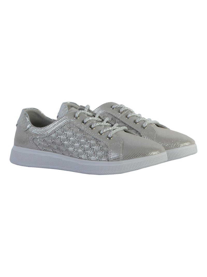 Tennis Cuir Enza Nucci Argent - Kiabi