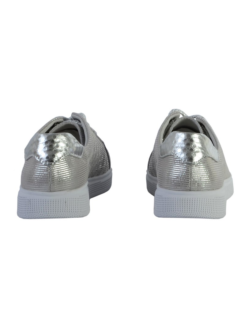Tennis Cuir Enza Nucci Argent - Kiabi