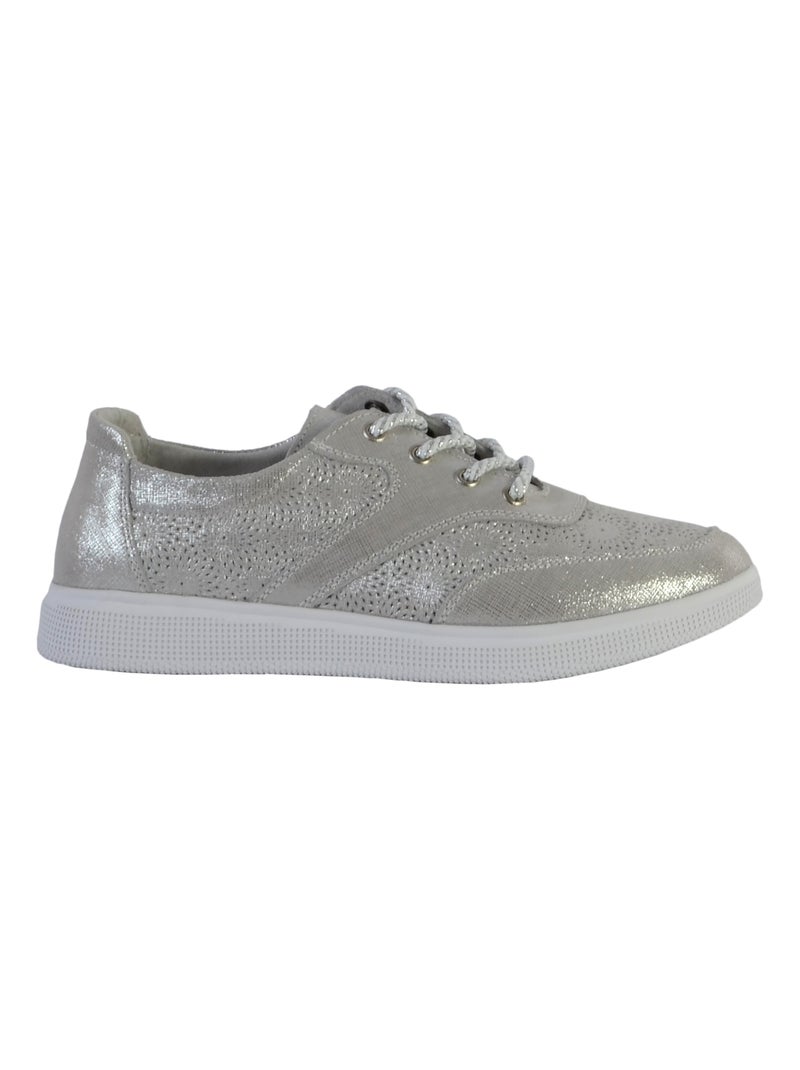 Tennis Cuir Enza Nucci Argent - Kiabi
