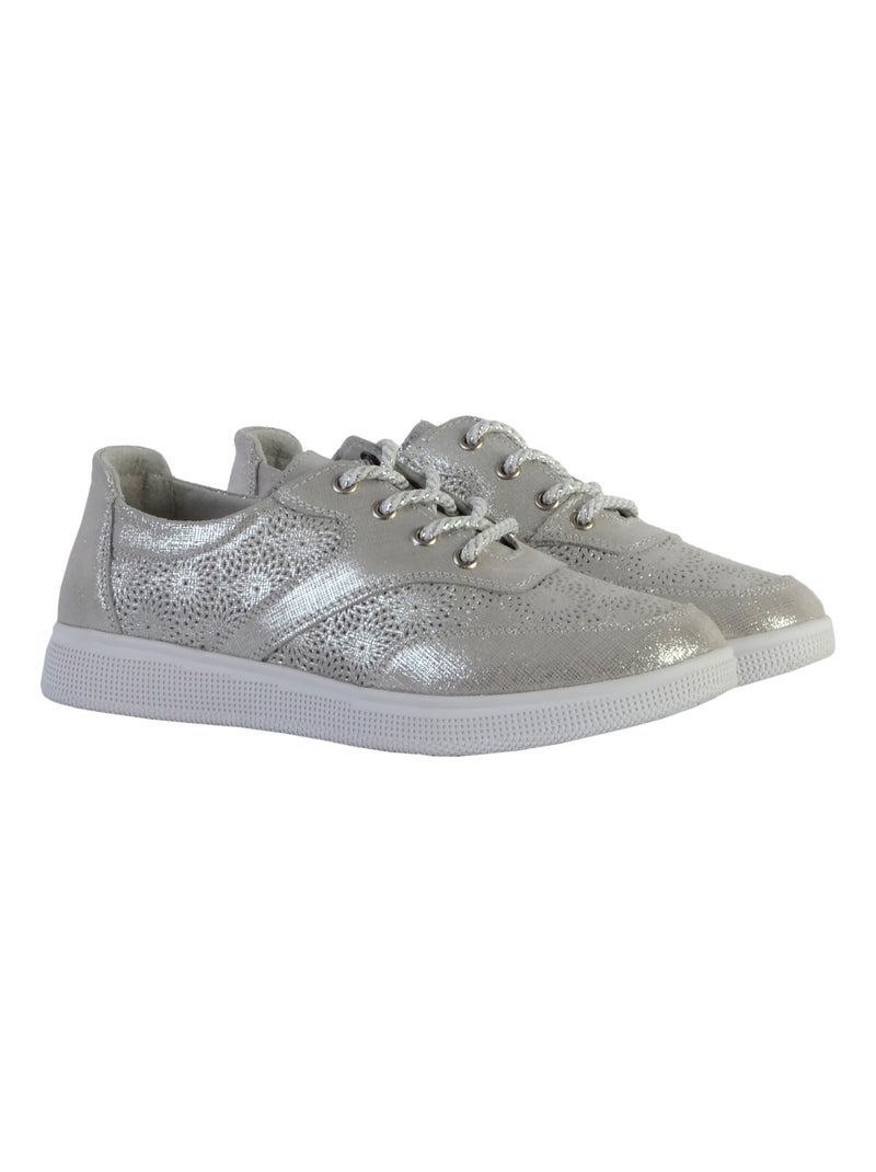 Tennis Cuir Enza Nucci Argent - Kiabi
