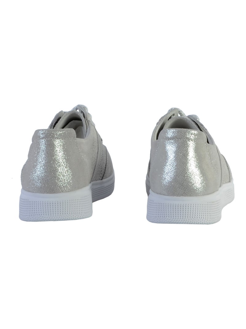 Tennis Cuir Enza Nucci Argent - Kiabi