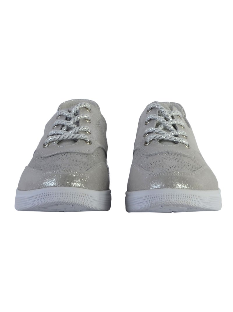 Tennis Cuir Enza Nucci Argent - Kiabi