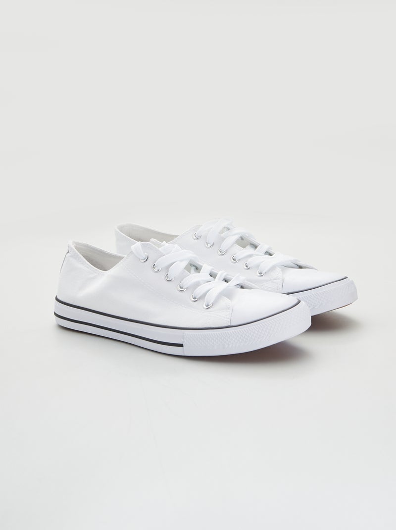 Tennis en toile basiques blanc - Kiabi