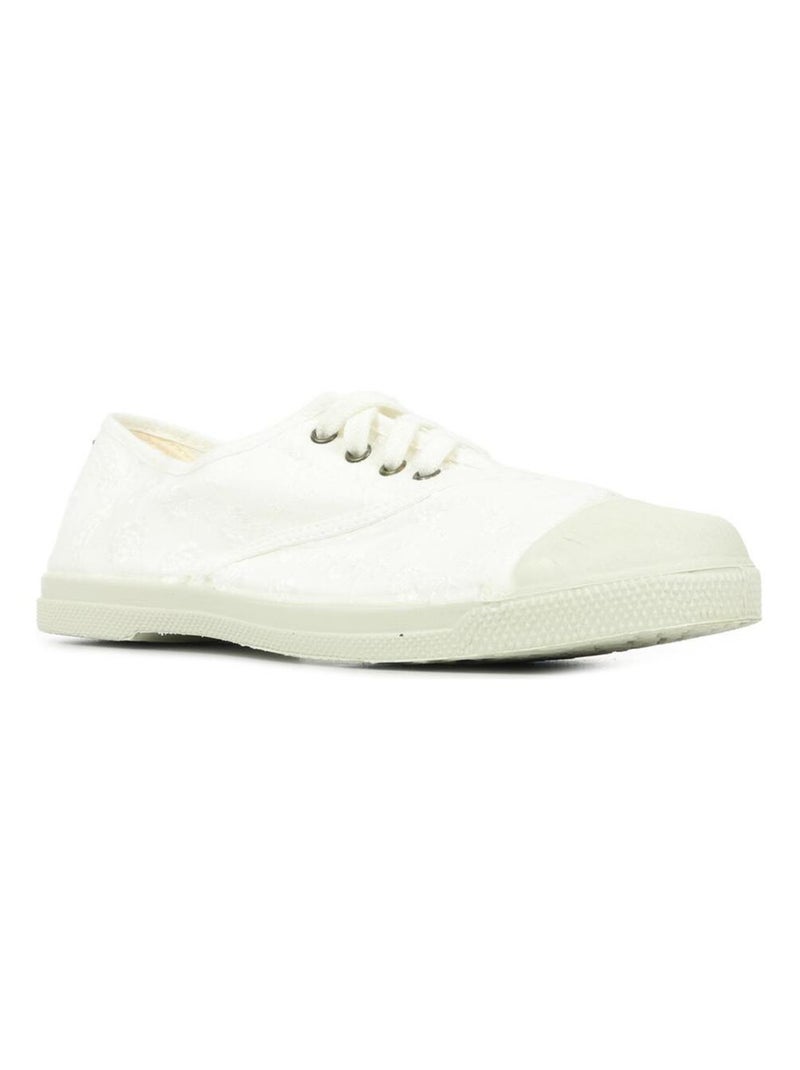 Tennis Lacet Natural World Ingles Bordado Tintado Blanc - Kiabi