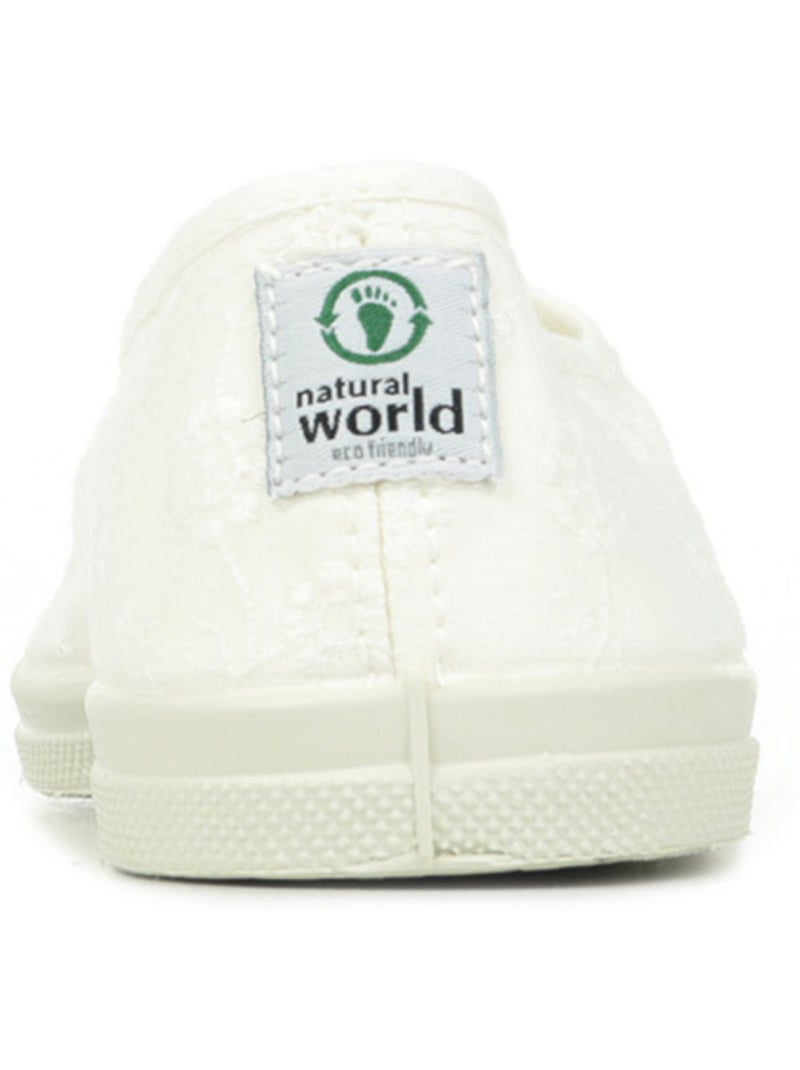 Tennis Lacet Natural World Ingles Bordado Tintado Blanc - Kiabi