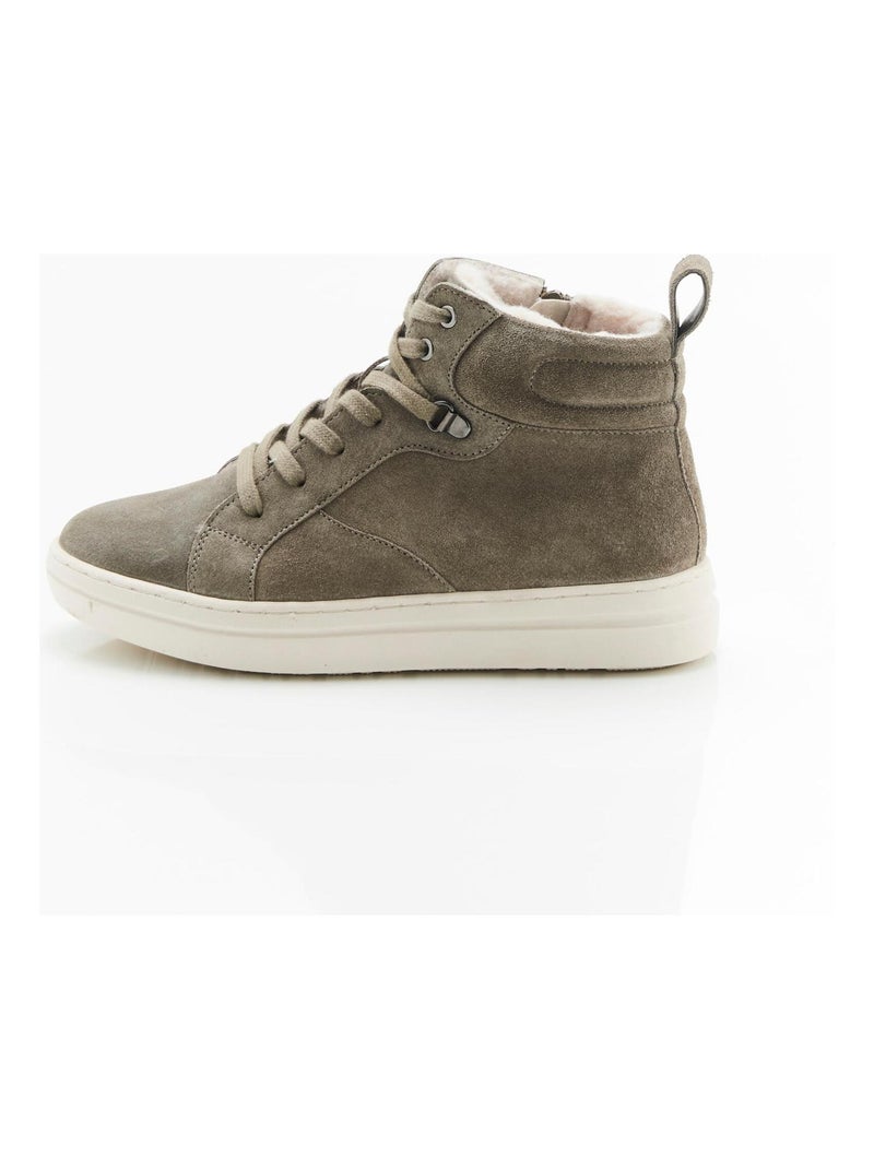Tennis montantes fourrées Thermolactyl - Damart Gris taupe - Kiabi