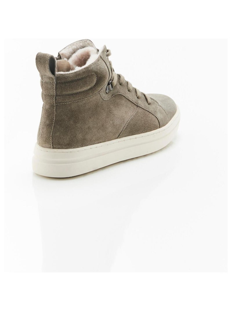Tennis montantes fourrées Thermolactyl - Damart Gris taupe - Kiabi