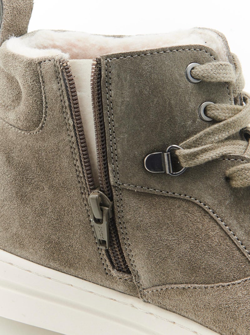 Tennis montantes fourrées Thermolactyl - Damart Gris taupe - Kiabi