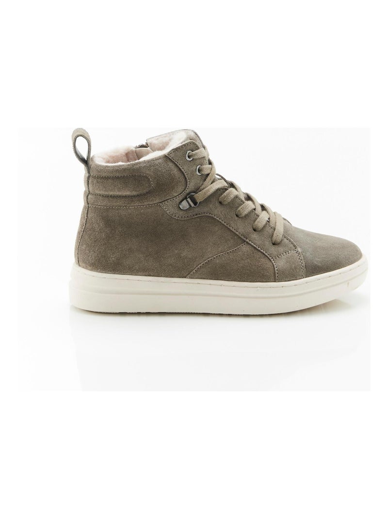 Tennis montantes fourrées Thermolactyl - Damart Gris taupe - Kiabi