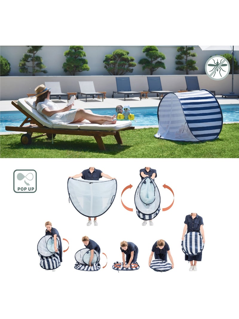 Tente Anti UV Haute protection Marinière pour bébé 'Babymoov' Bleu foncé - Kiabi