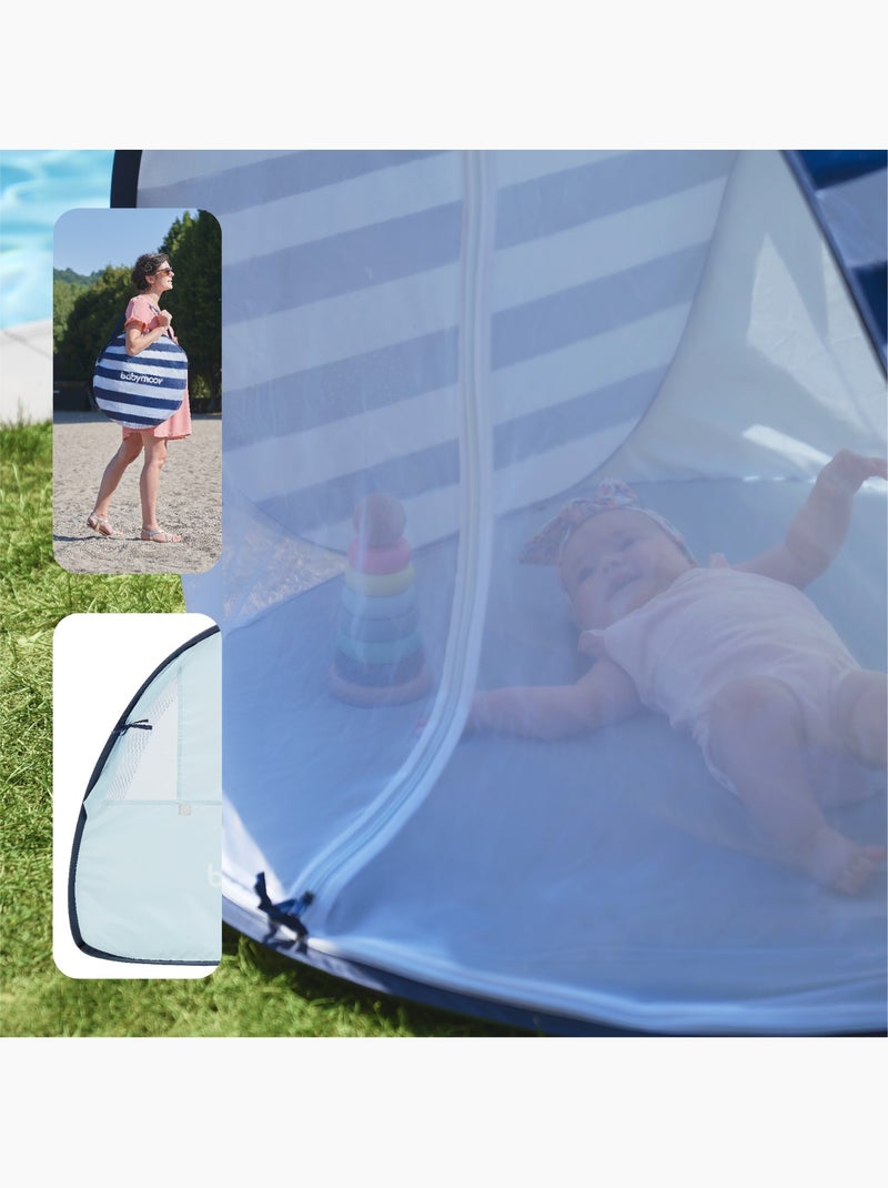Tente Anti UV Haute protection Marinière pour bébé 'Babymoov' Bleu foncé - Kiabi