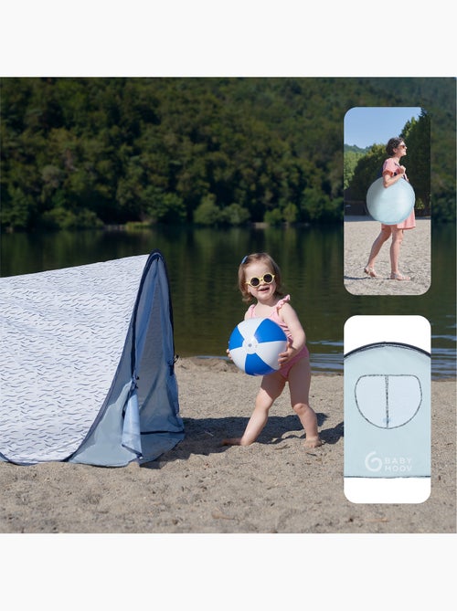 Tente anti uv upf 50+ bébé plage - blue waves - Kiabi