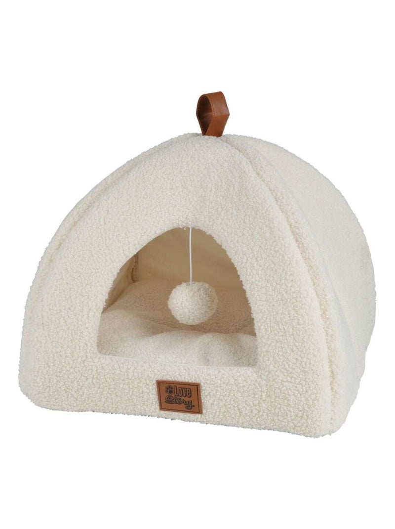 Tente Bandit en laine bouclée pour chat et chien Beige - Kiabi