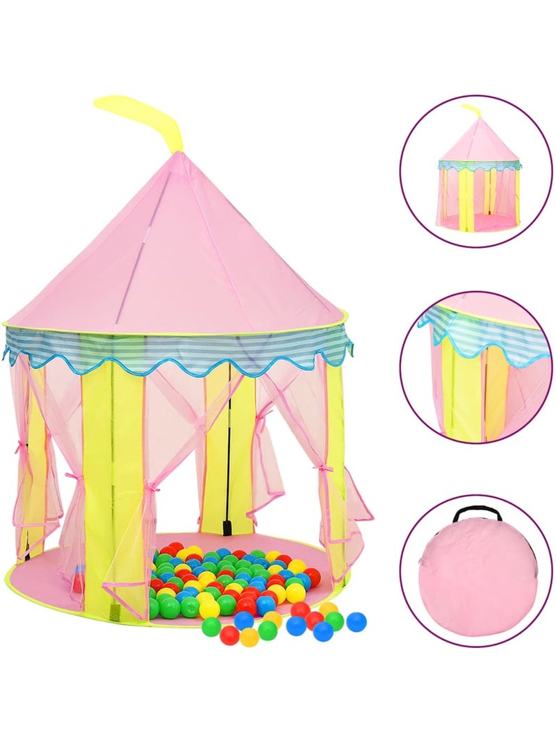 Tente de jeu château en polyester avec protection uv - vidaxl Rose - Kiabi